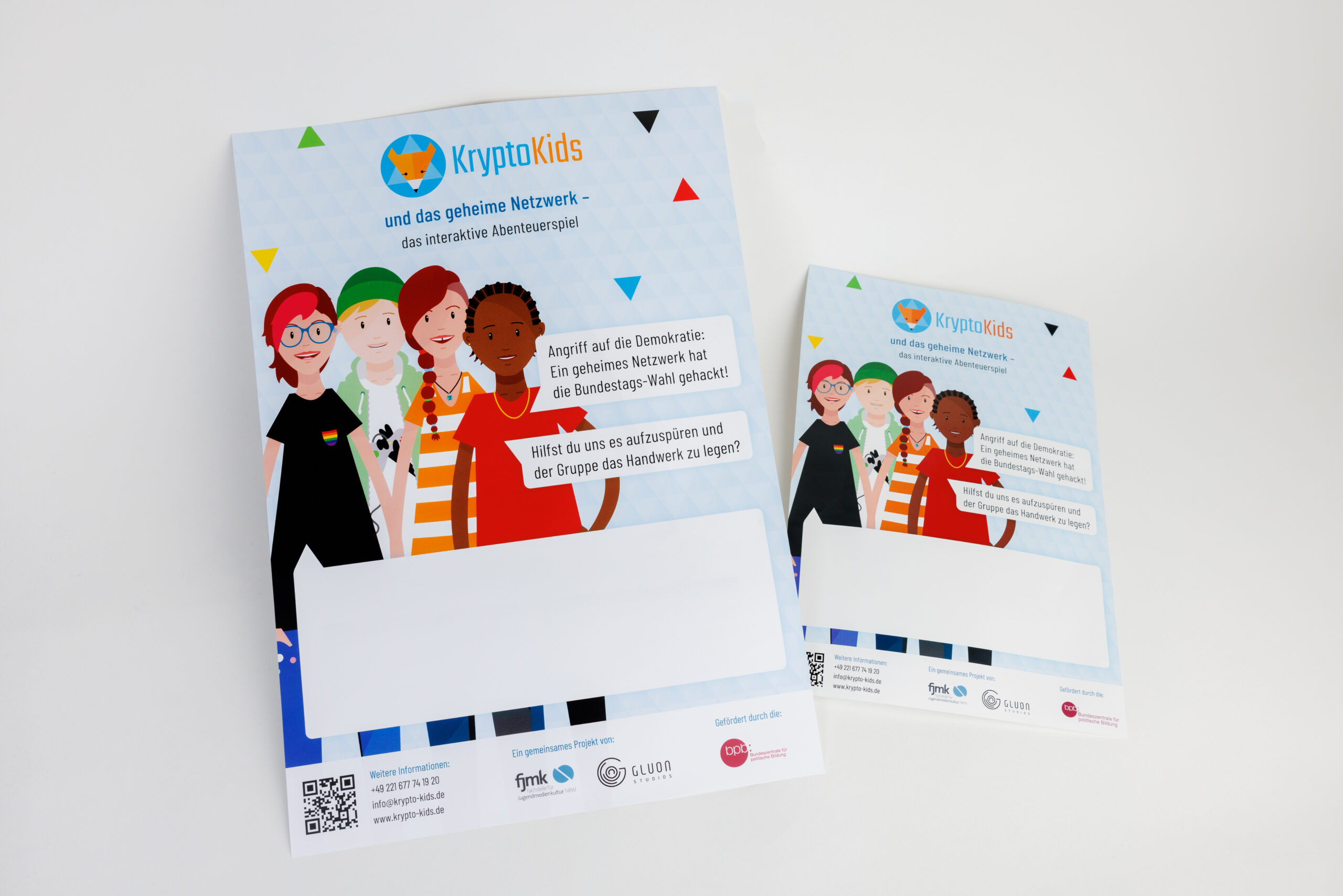 Poster von KryptoKids zum Beschriften für eigene Workshops.